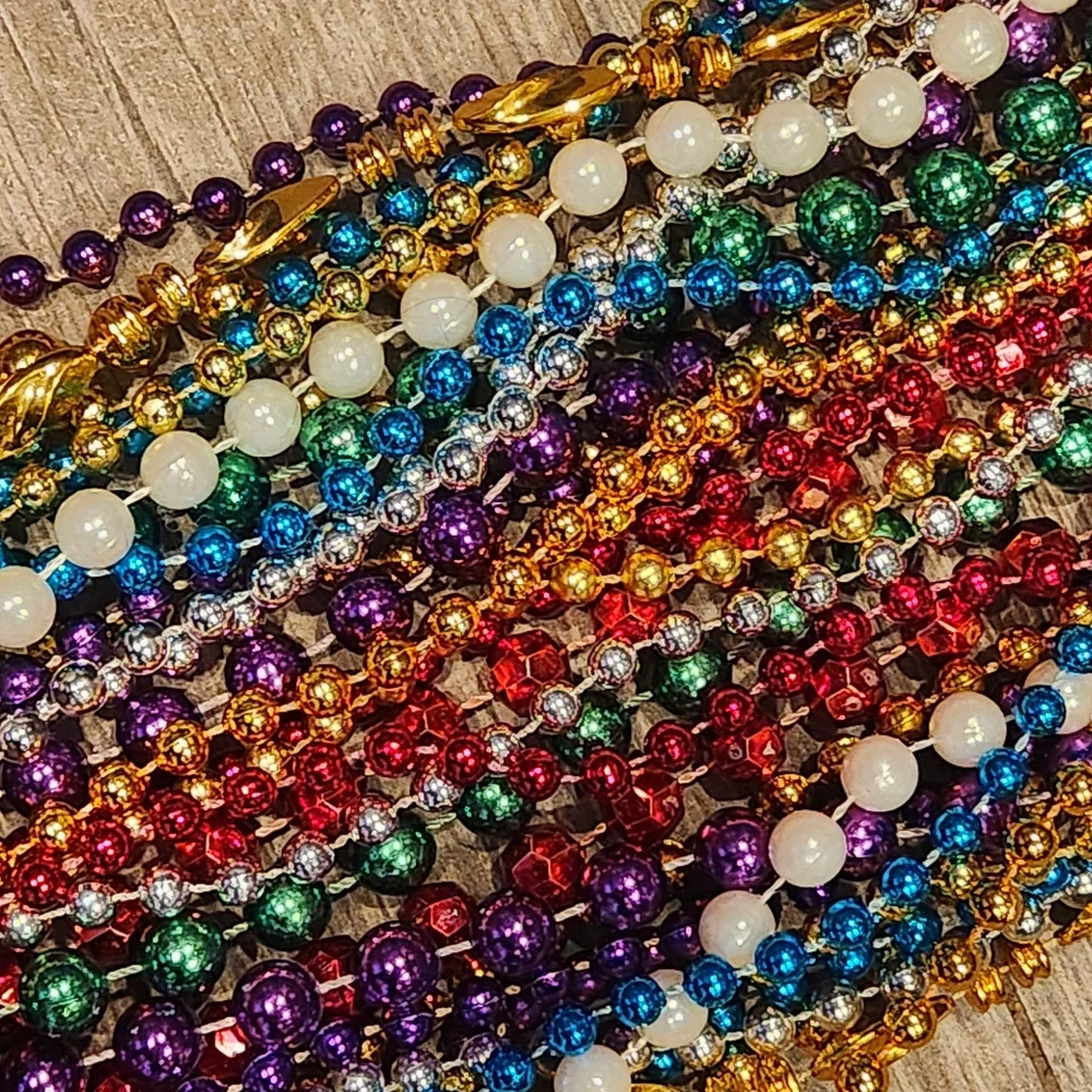 17 Assorted Multicolor Mardi Gras Beads
